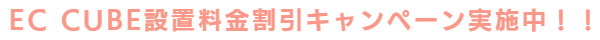 EC CUBE設置料金割引キャンペーン実施中！！